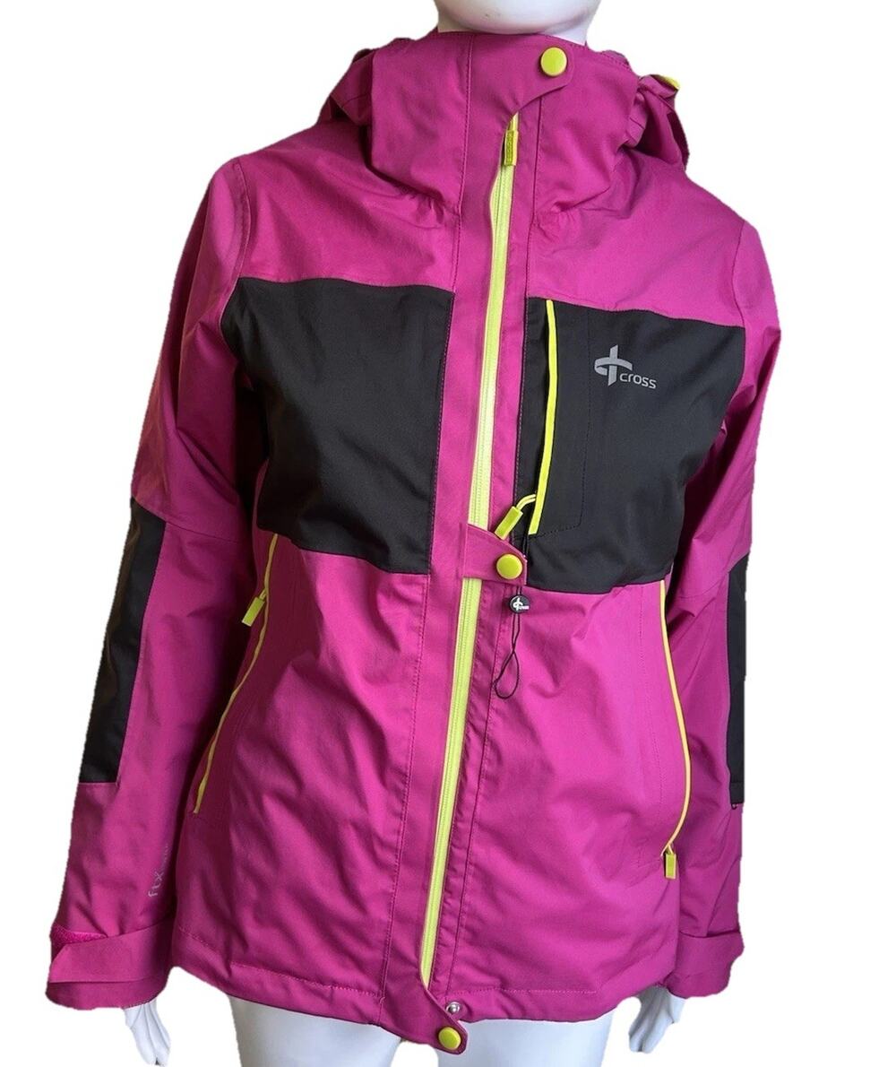 Cross Sportswear FTX Stretch Womens XS Waterproof Ski Jacket Hooded Pink Black